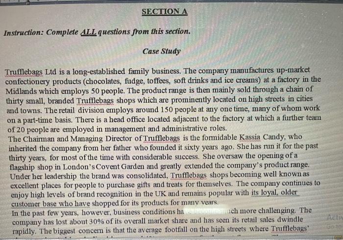 Human Resourse Management Instruction: Complete ALL questions from this section. Case Study