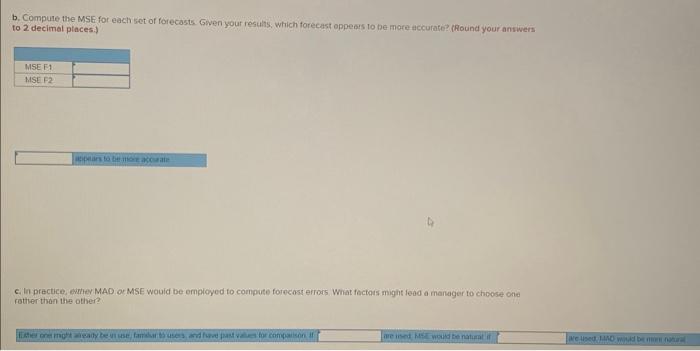 to forecast demand for cases of bottled water. Actual demand and the