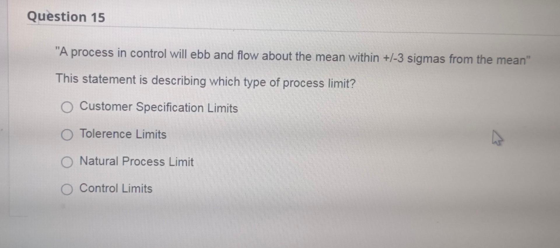 "A process in control will ebb and flow about the mean