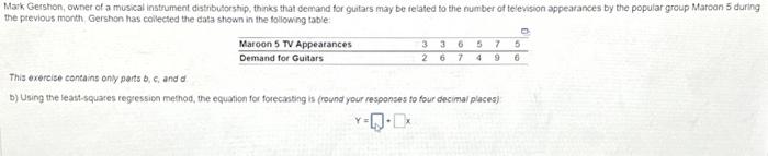  This exercise contains only parts b,c, and d b) Using the