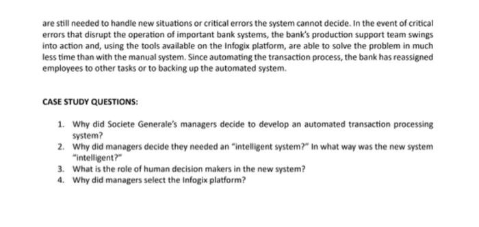 Study No. 7: Societe Generale Builds an Intelligent System to Manage Information