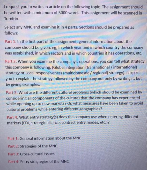  Coca-cola MNC I request you to write an article on the