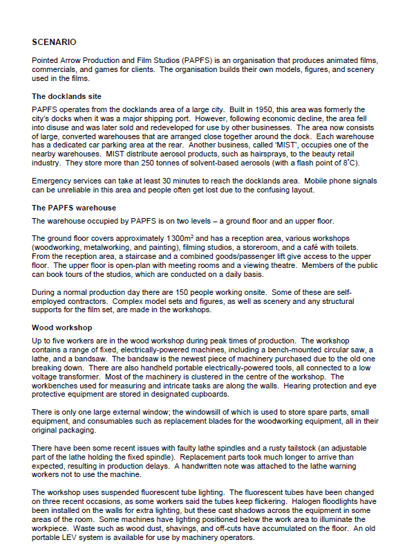 Task 7: On-site emergency planning 7 Even though the law does not