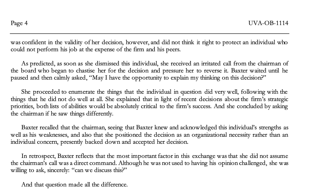 she have done better? If you were in Baxter's position, how would