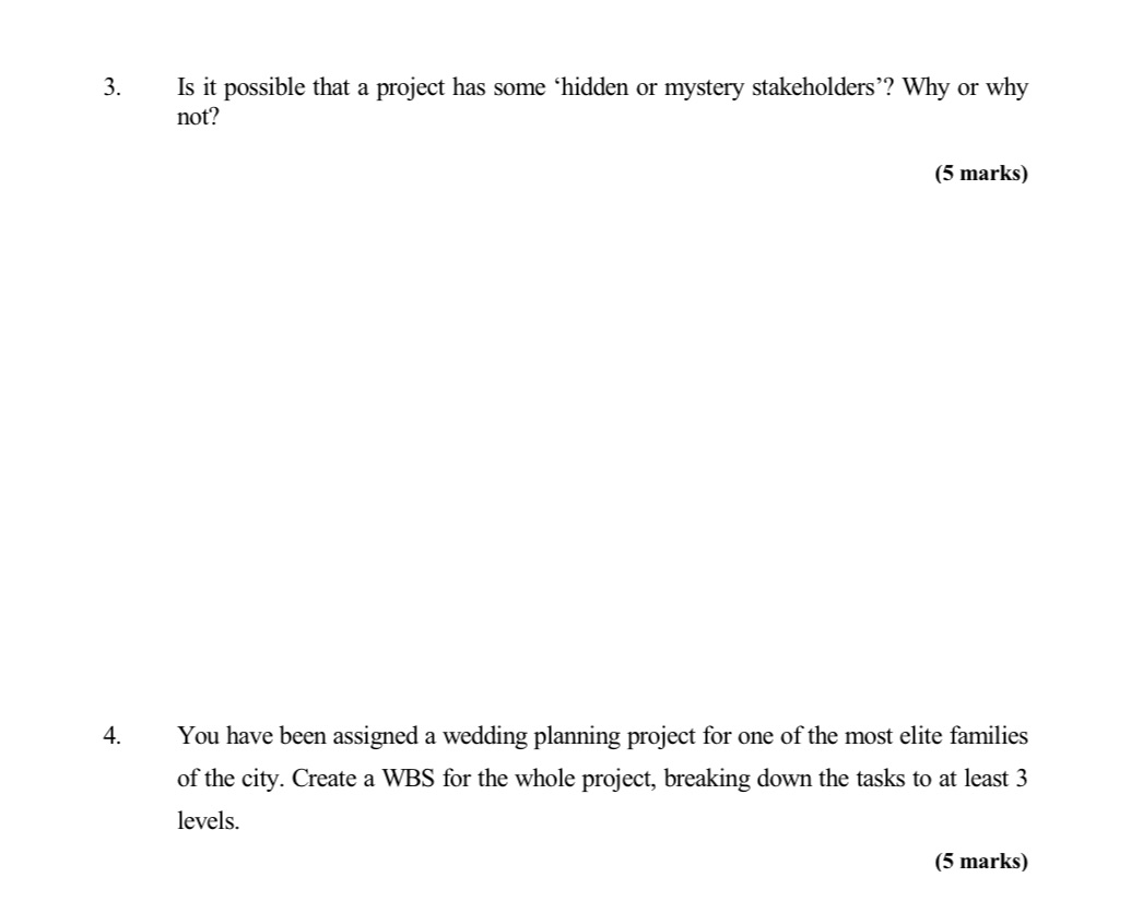 Why? 3. Is it possible that a project has some 'hidden or