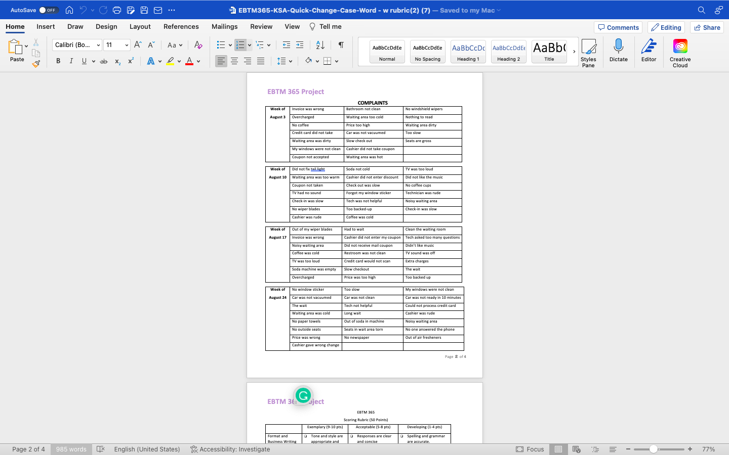 chain of oil change service centers located in the tri-state area. Ken