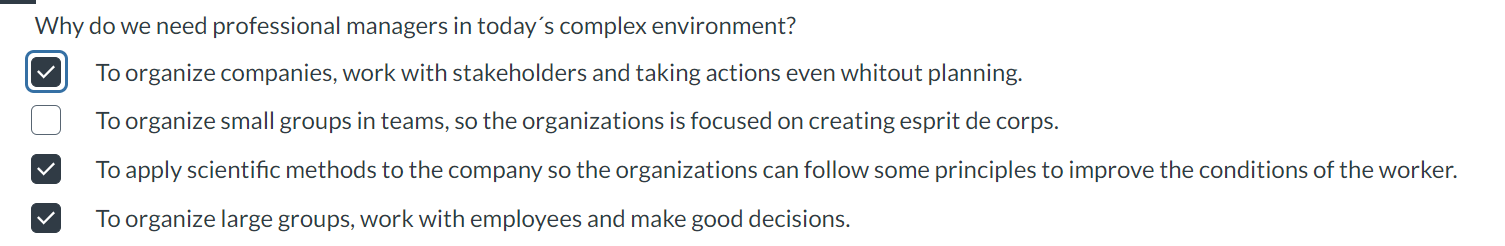 Why do we need professional managers in today's complex environment? To