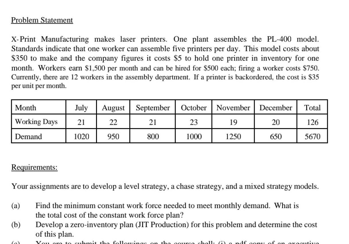  I need the solution using excel but not vba Problem Statement