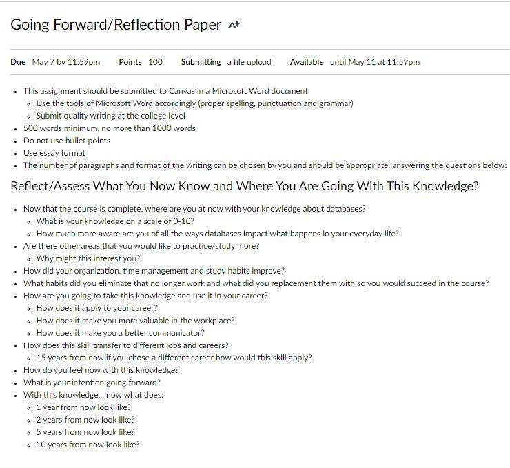  - This assignment should be submitted to Canvas in a Microsoft