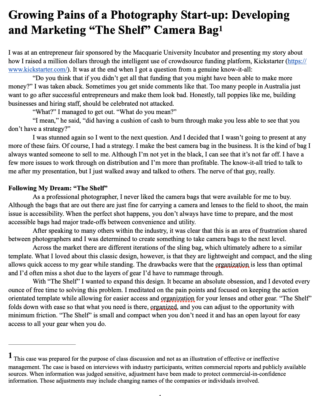 Q: identify 3 key issues facing the new venture and provide an