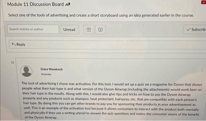 please answer using another example with activation as well Select one of