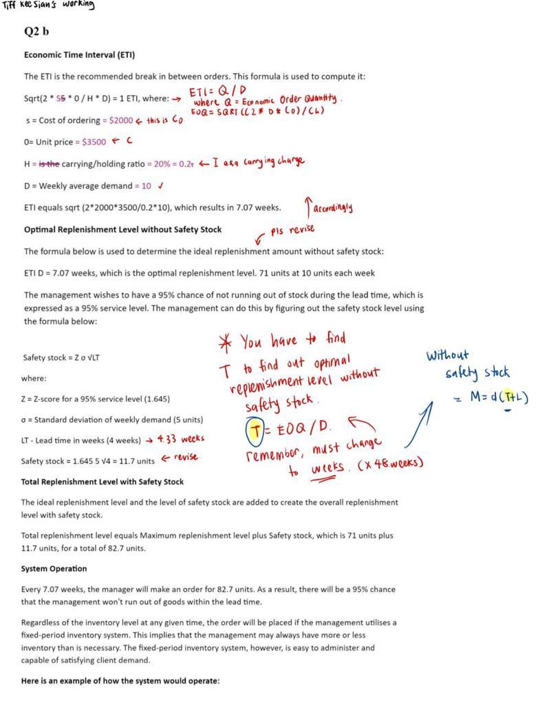 and 48 weeks per year. Assume the manager is using a fixed-period