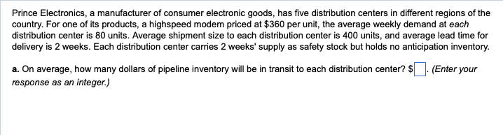 b. how much total inventory (cycle, safety, and pipeline) does Prince carry