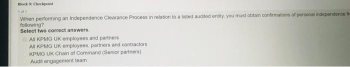  When performing an Independence Clearance Process in relation to a listed