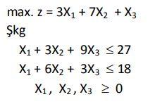 Calculate the optimal solution of the linear programming model given below using