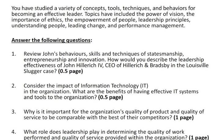 i need answer for question no:2 You have studied a variety of