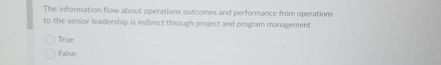  The information flow about operations outcomes and performance from operations to