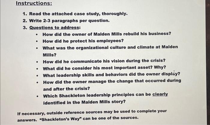  1. Read the attached case study, thoroughly. 2. Write 23 paragraphs