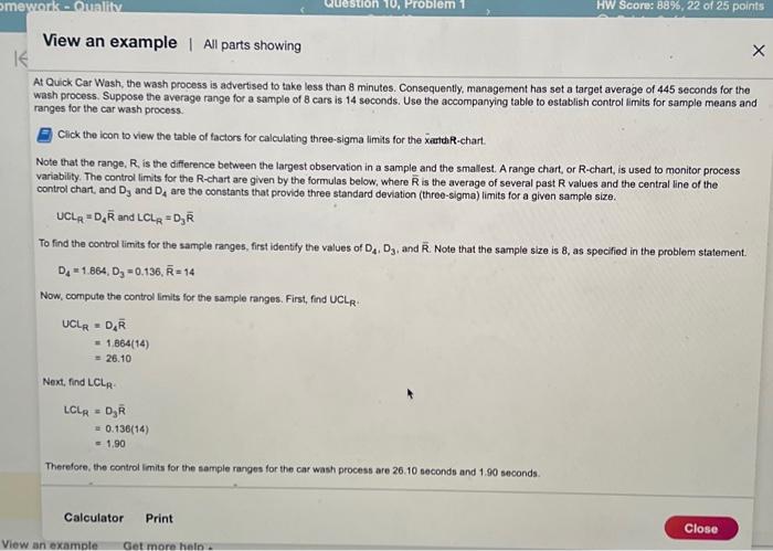a sample mean. An x-chart is used to see whether the process