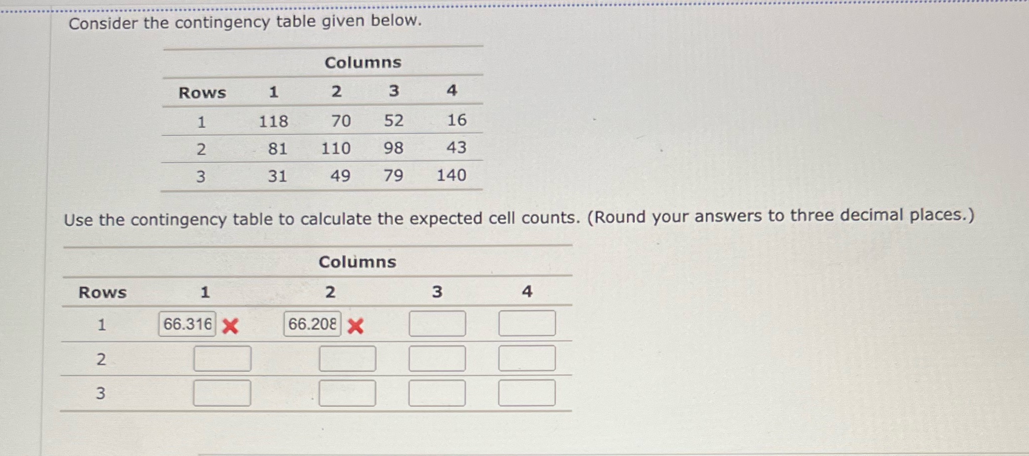 I need help on this question ..............". Consider the contingency table given