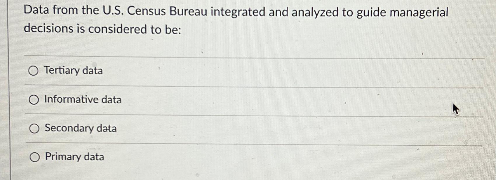  Data from the U.S. Census Bureau integrated and analyzed to guide