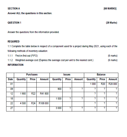  SECTION A [60 MARKS] Answer ALL the questions in this section.