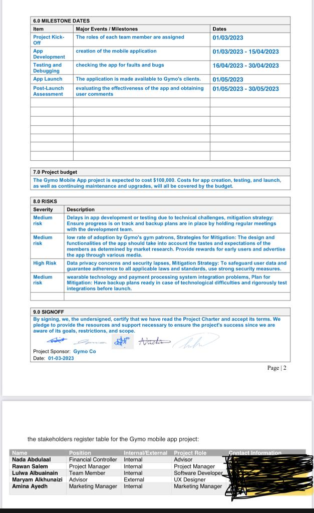 create a further defining project scope . look at the sample below