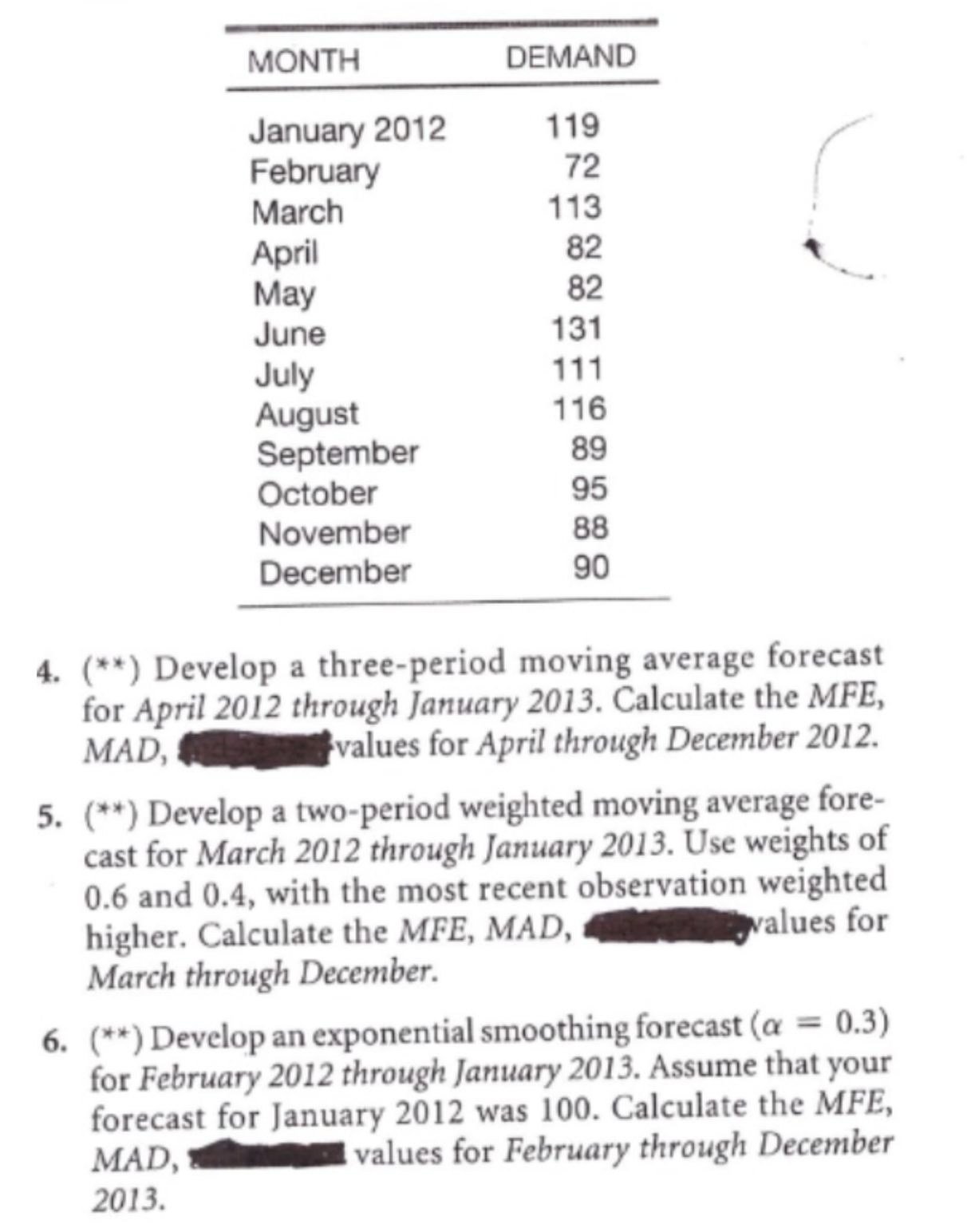 Please solve for 6 with the answer included. 4. () Develop a