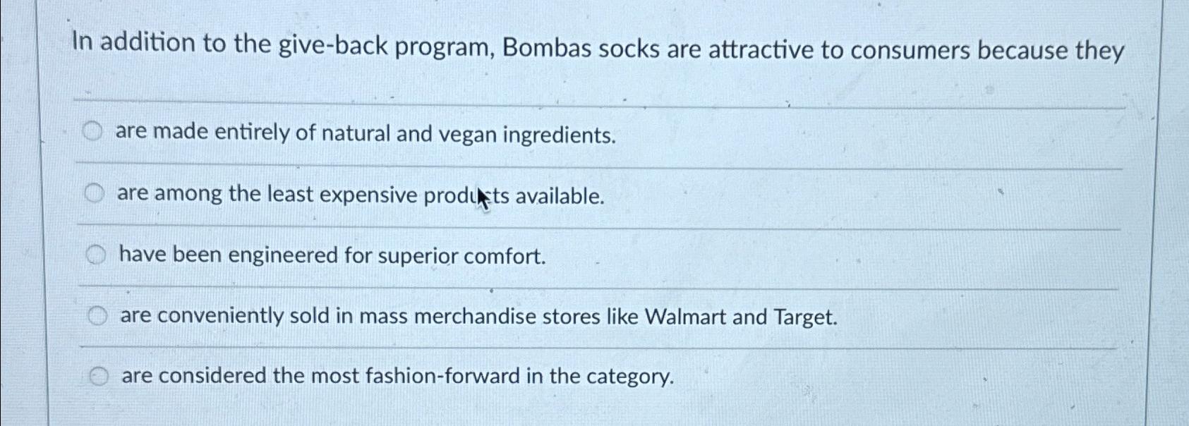  In addition to the give-back program, Bombas socks are attractive to
