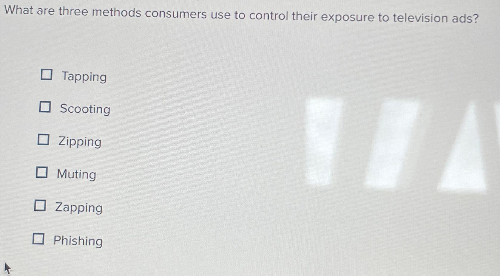  What are three methods consumers use to control their exposure to