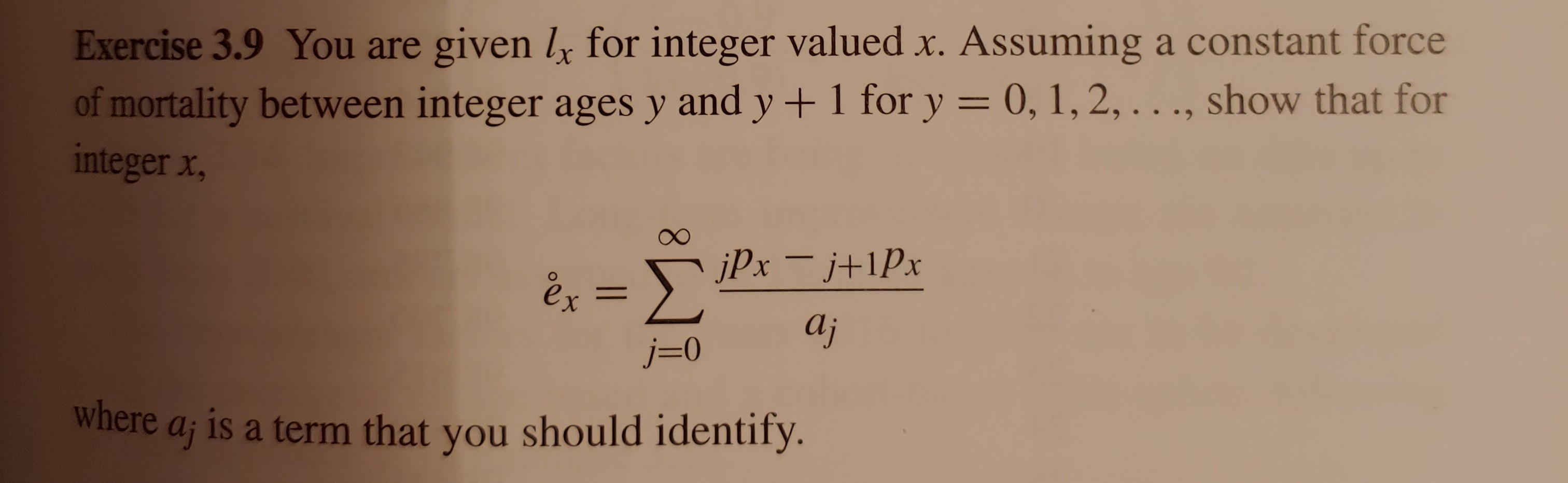 Exercise 3.9 You are given Ix for integer valued x. Assuming