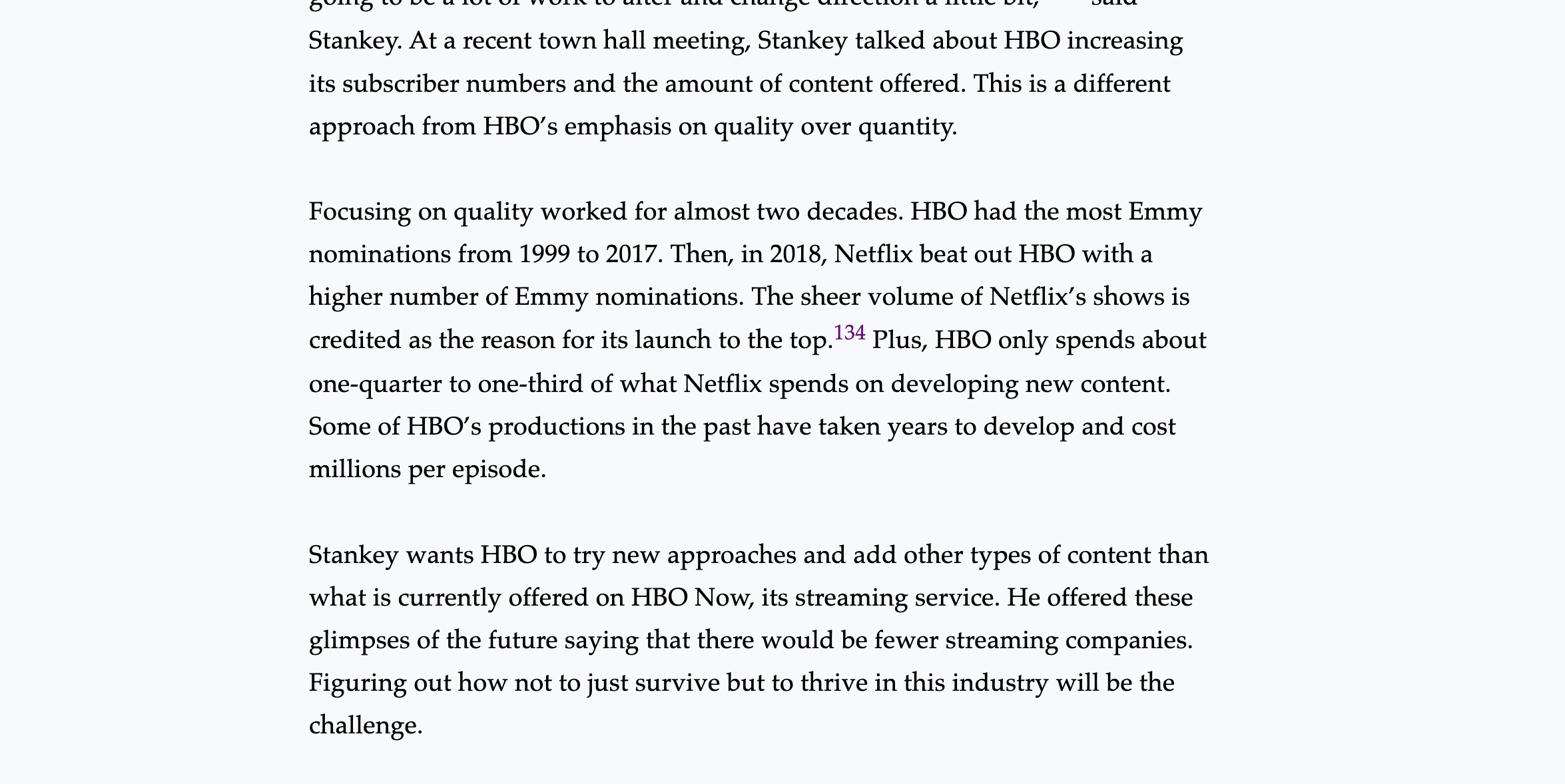 that considered dynamic? No. Think of department stores that typically make one-quarter