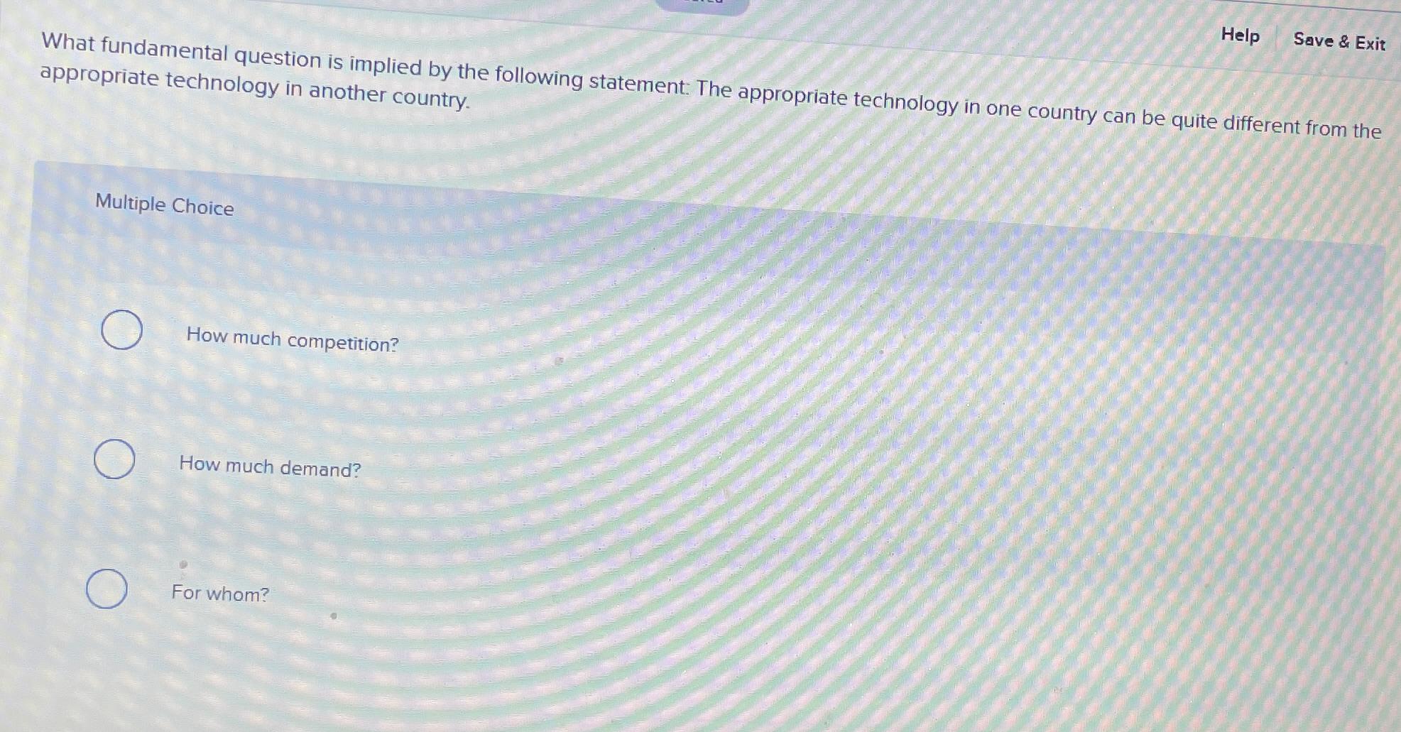  What fundamental question is implied by the following statement: The appropriate