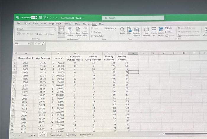 thank you. Instructions: - On the Site X and Site Y worksheets,