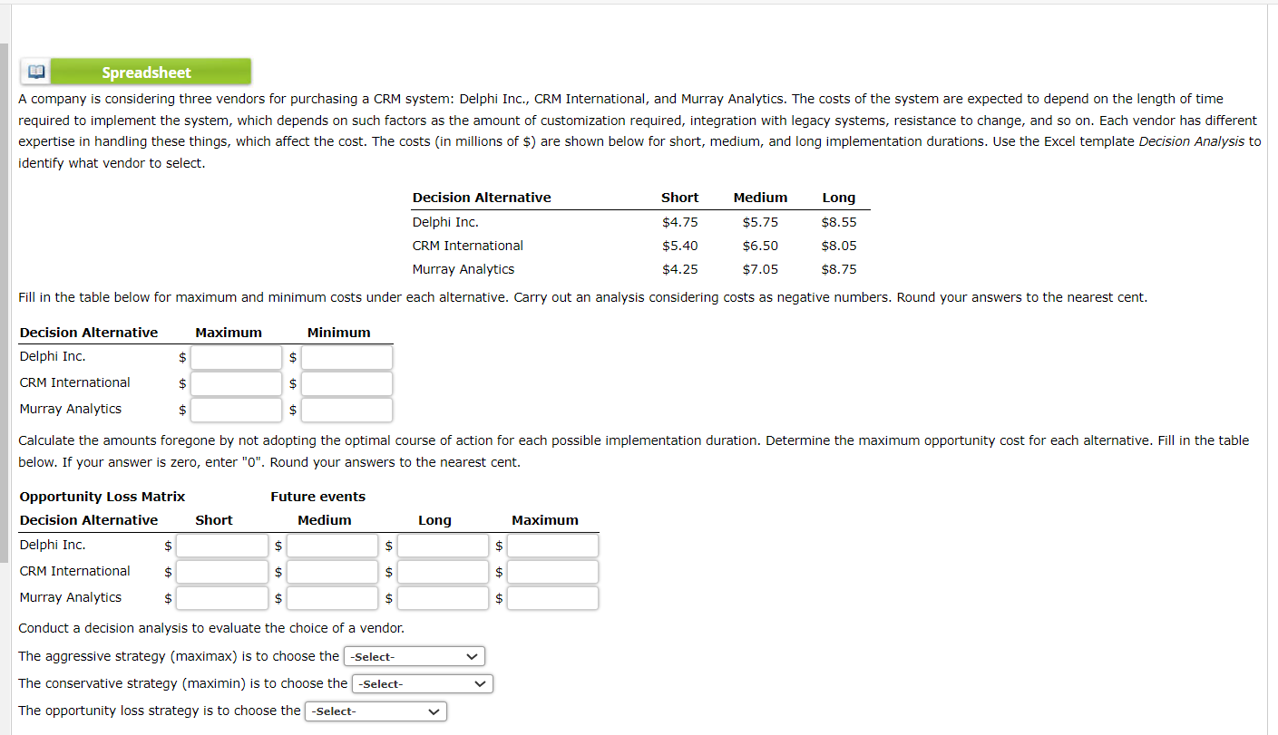  identify what vendor to select. below. If your answer is zero,