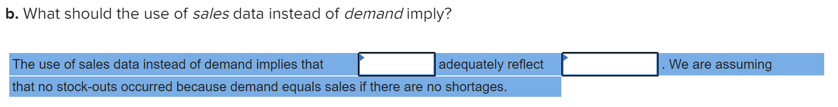 the following day for each of the products using an appropriate naive