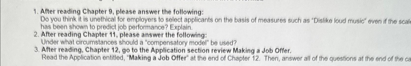  After reading Chapter 9, please answer the following: Do you think