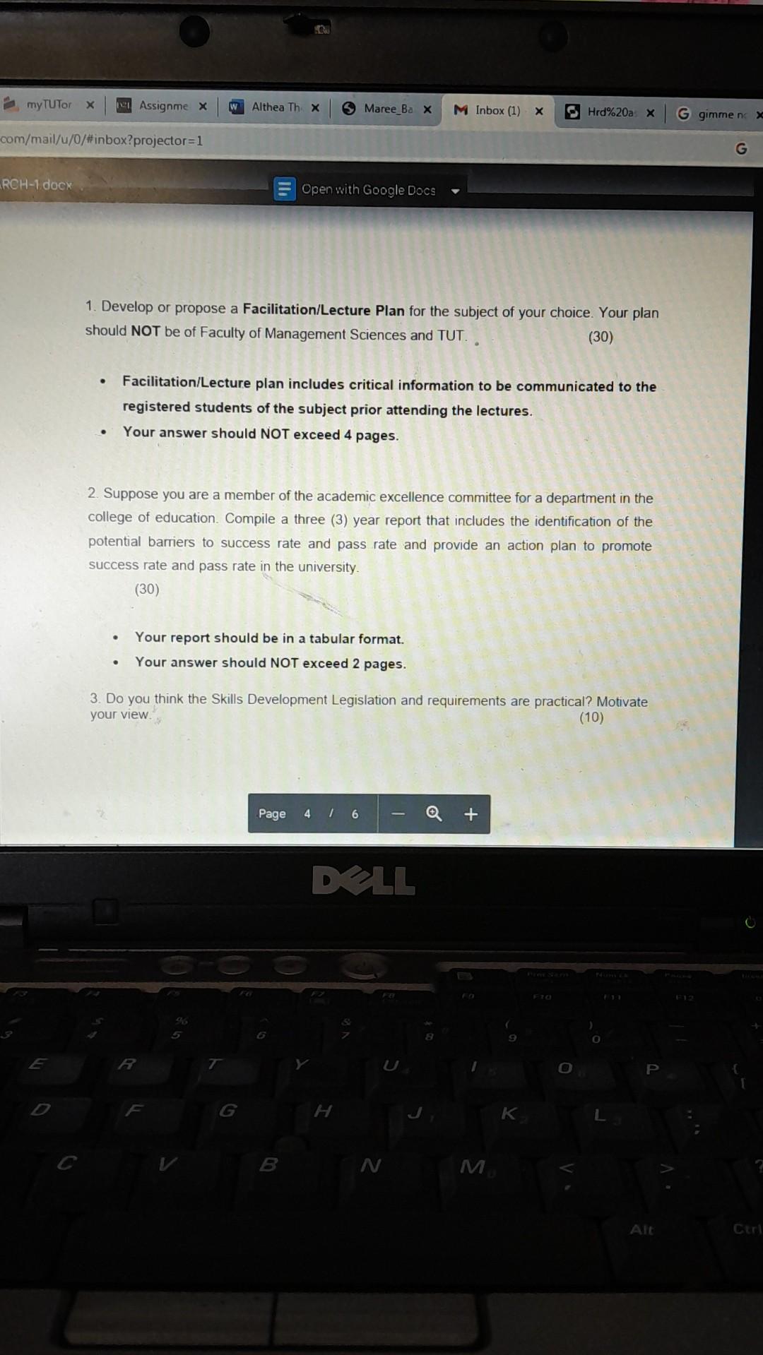  1. Develop or propose a Facilitation/Lecture Plan for the subject of
