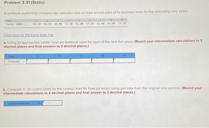  A textbook publishing company has compiled data on total annual sales