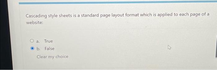  Cascading style sheets is a standard page layout format which is