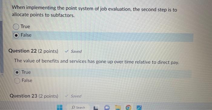  When implementing the point system of job evaluation, the second step