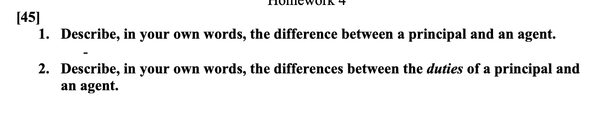  45] 1. Describe, in your own words, the difference between a