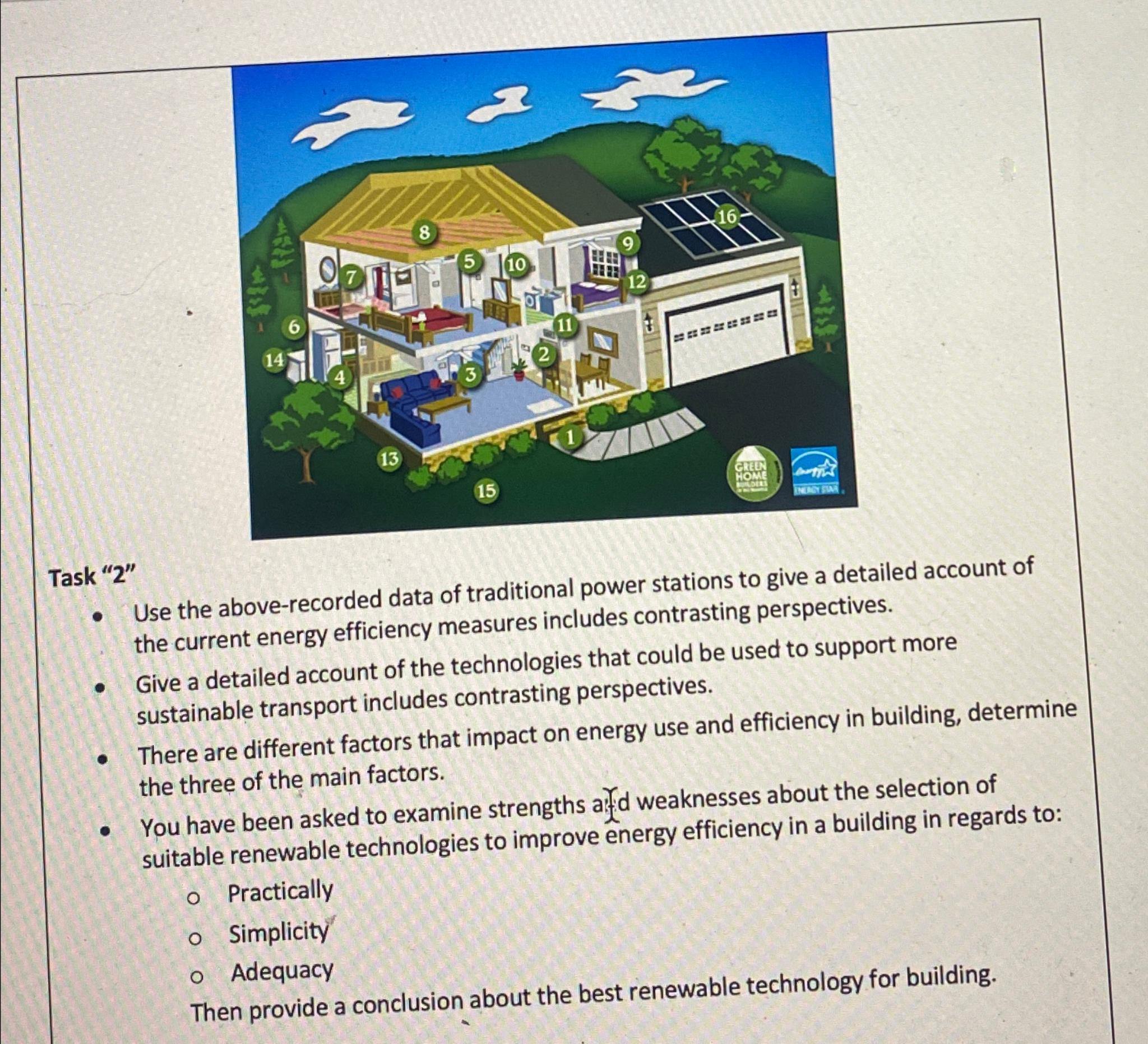 Task "2" Use the above-recorded data of traditional power stations to