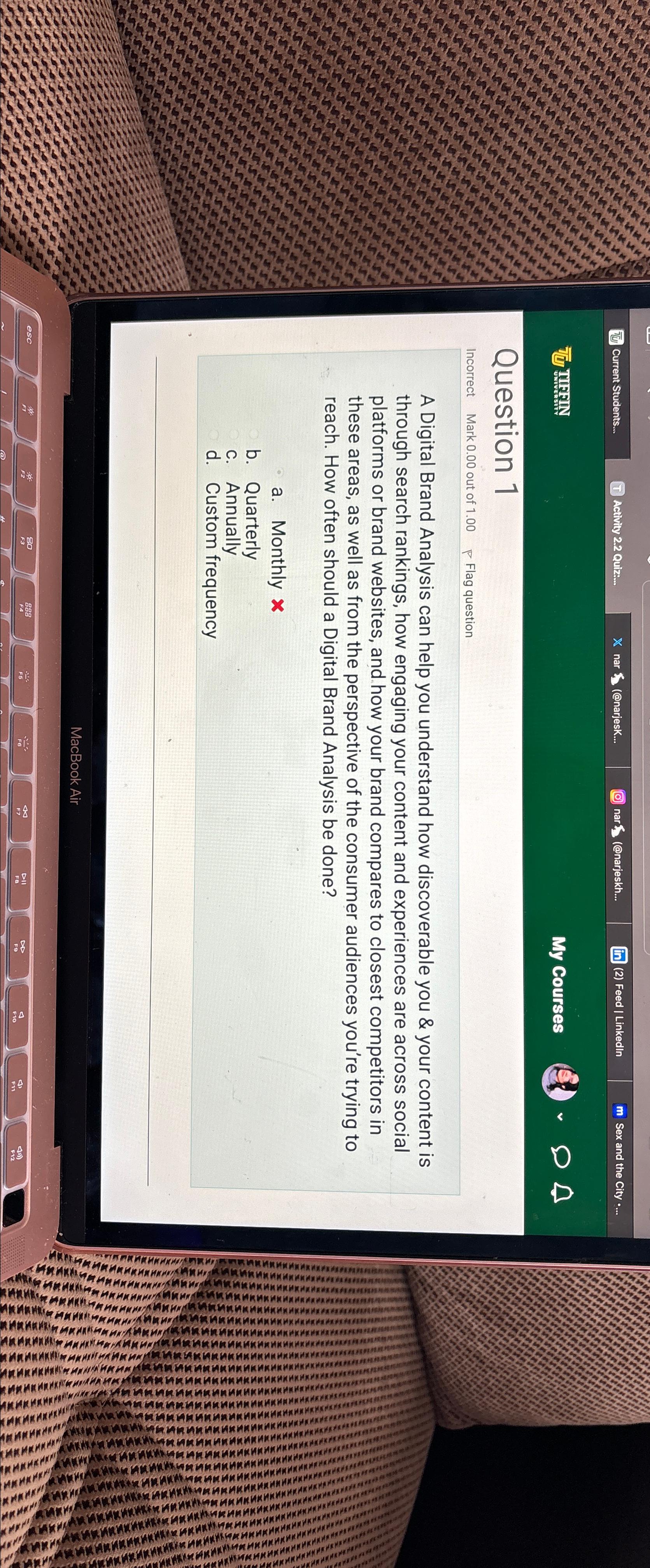  My Courses Question 1 Incorrect Mark 0.00 out of 1.00 p