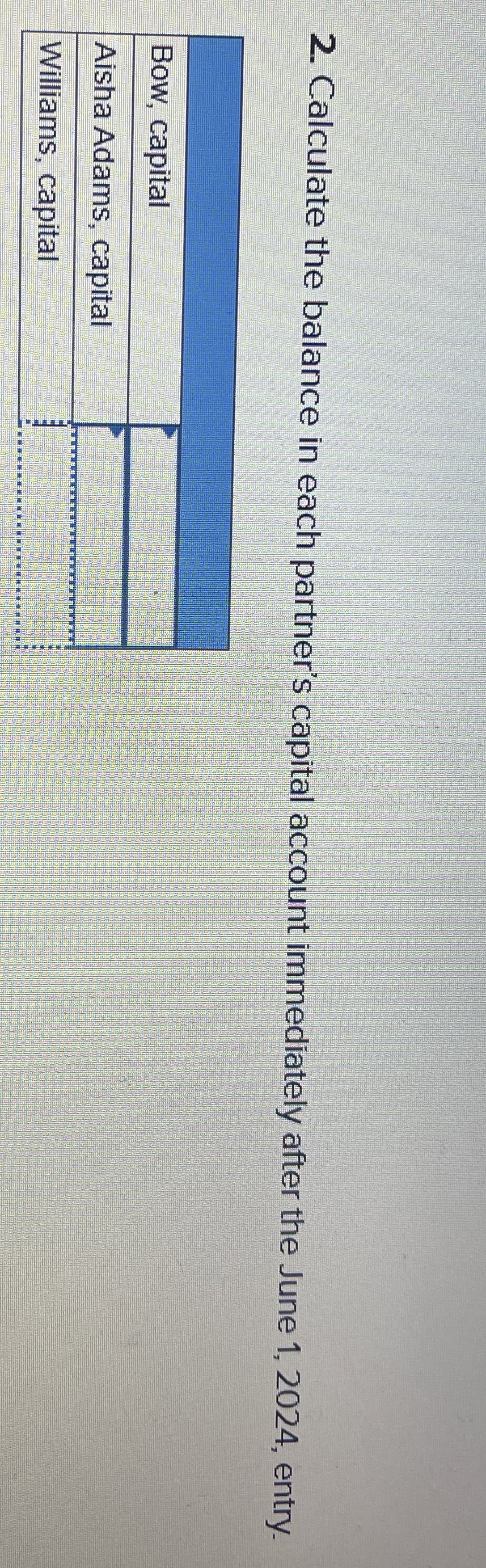  On Junie 1,2023, Jill Bow and Aisha Adams formed a partnership