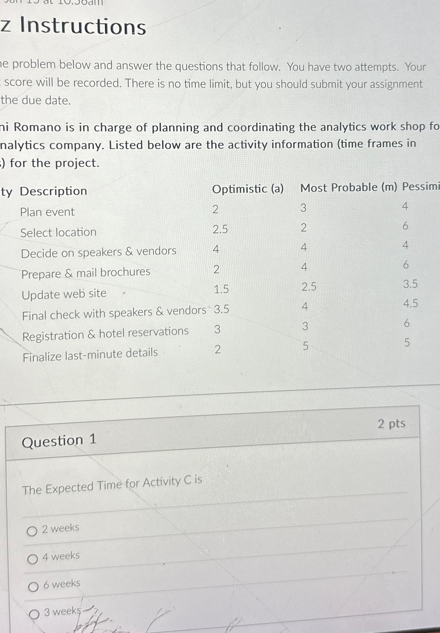  z Instructions e problem below and answer the questions that follow.