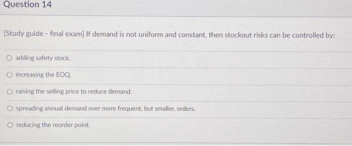 [Study guide - final exam] If demand is not uniform and