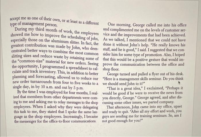 - expectations - miscommunications I had been hired by Aluminum Elements Corp.