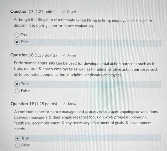 their employees that focus on work progress, providing feedback, accomplishment & any