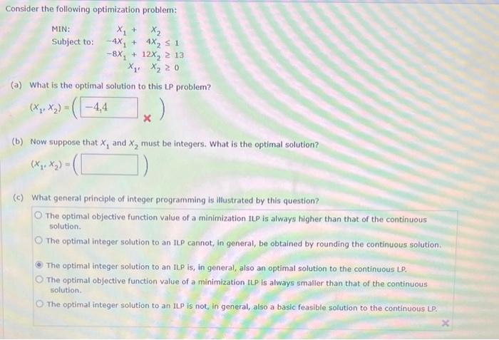  (a) What is the optimal solution to this LP problem? (b)